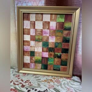 Checker Frame Art with Gold Frame